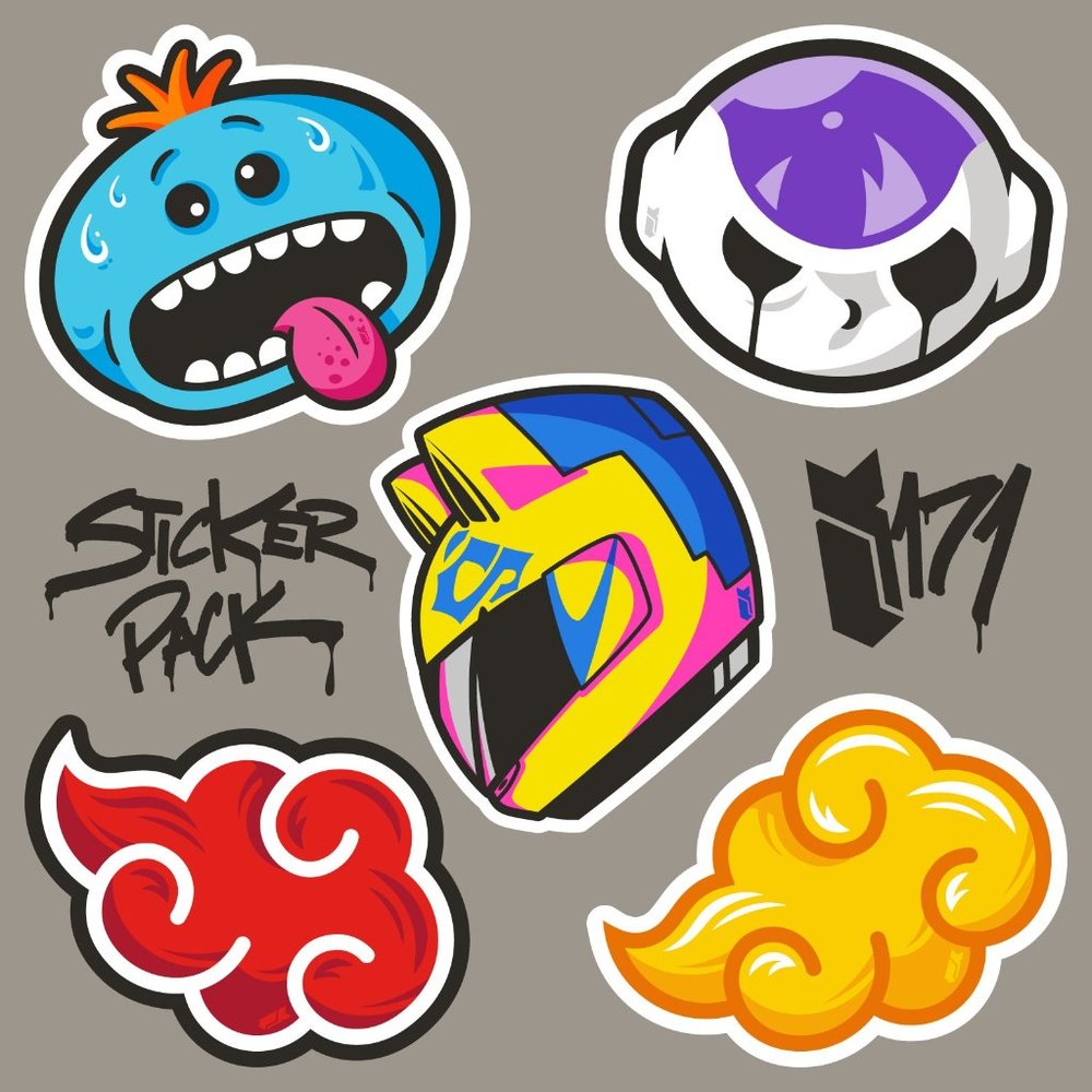 Anime Adult Cartoon DBZ Meeseeks Celty Sticker Decal 5 Pack